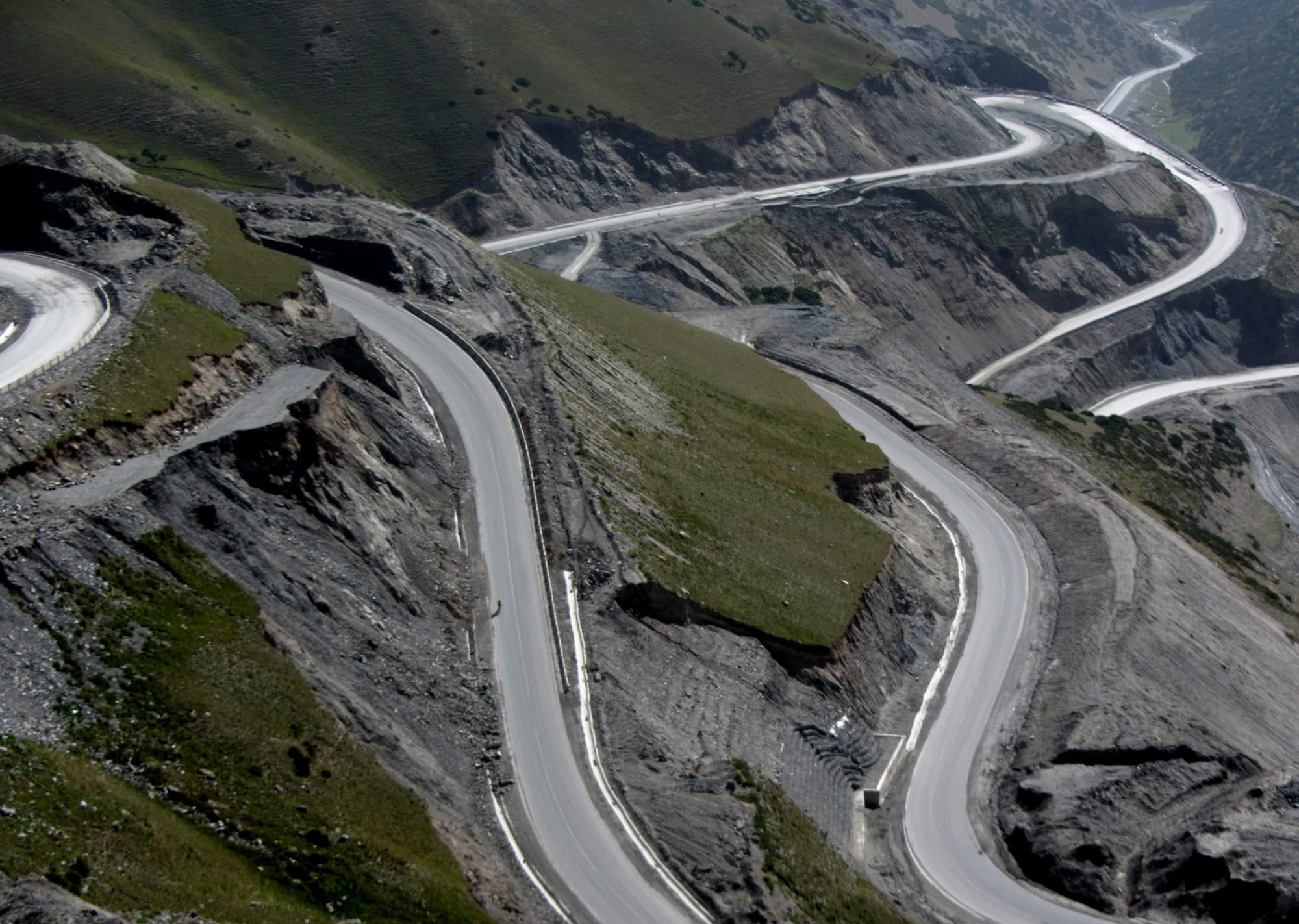 cycling up the Taldyk Pass, Kyrgyzstan