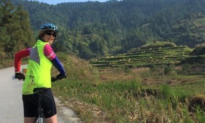 Claire Cycling on the tour with redspokes Claire Cycling on the tour with redspokes