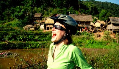 Ashley Makepeace Cycling on the tour with redspokes Ashley Makepeace Cycling on the tour with redspokes